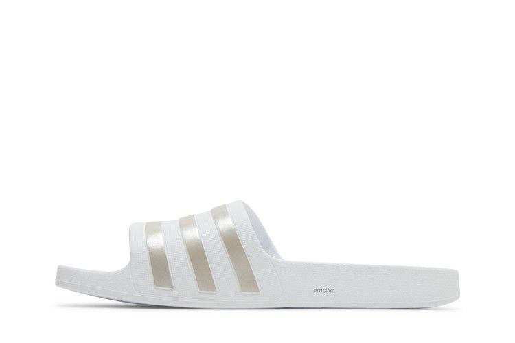 adidas Adilette Aqua Slides Cloud White Platinum Metallic