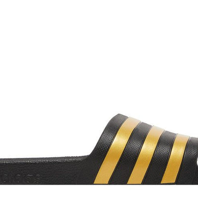 adidas Adilette Aqua Slides Core Black Gold Metallic