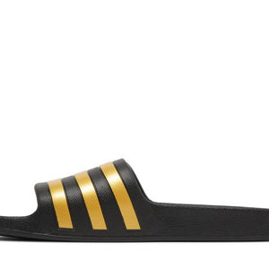 adidas Adilette Aqua Slides Core Black Gold Metallic
