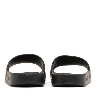 adidas Adilette Aqua Slides Core Black Gold Metallic