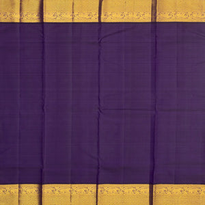 Peach Handloom Kanchipuram Korvai Silk Saree With Zari Checks & Motifs