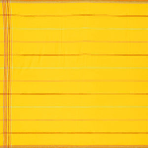 Yellow Handloom Bhujodi Cotton Saree With Checks