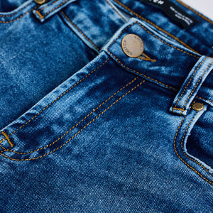 Blue Distressed Skinny Fit Jeans