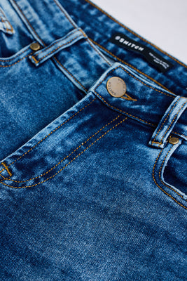 Blue Distressed Skinny Fit Jeans