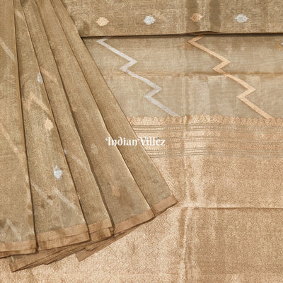 Golden Dual Tone Zari Woven Banarasi Tissue Saree