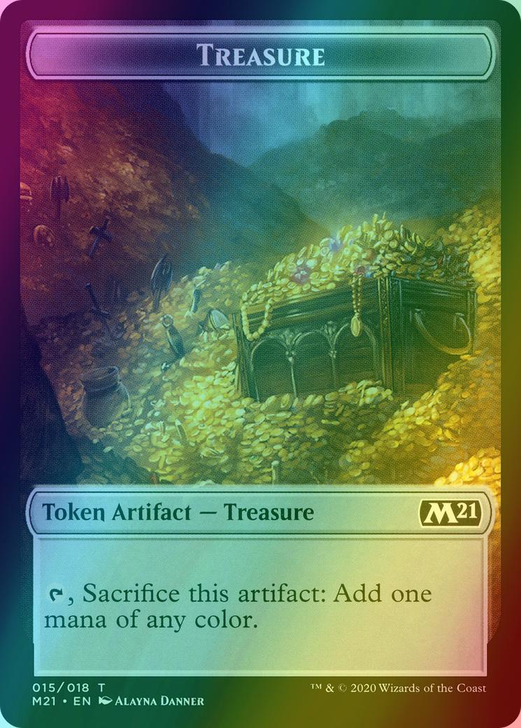 Beast Token (10) // Treasure Token (15) [Core Set 2021 Tokens] [Foil]