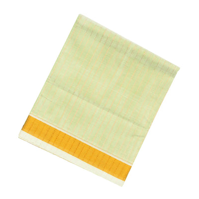 Light Green Handloom Venkatagiri Cotton Saree With Stripes