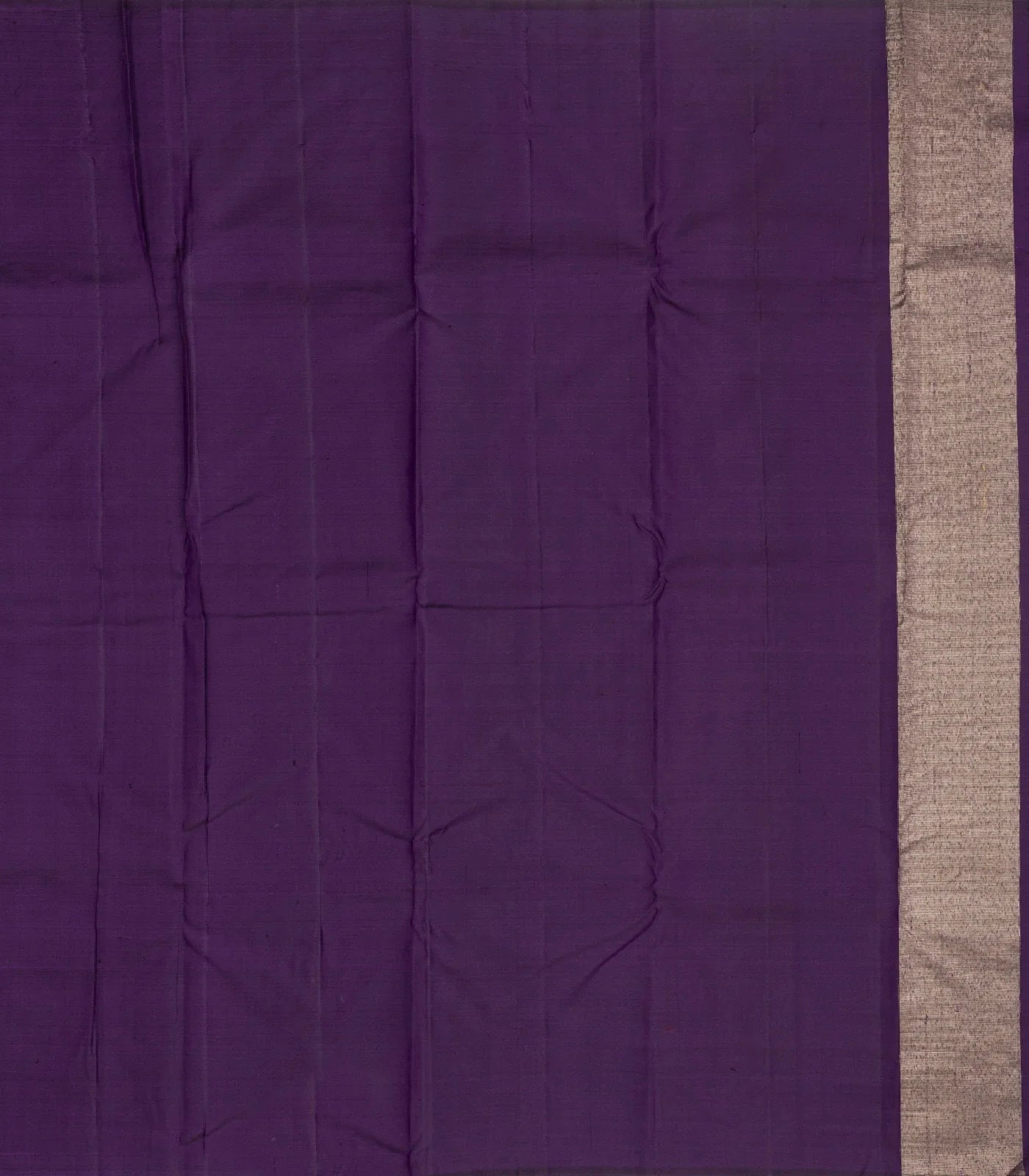 Violet Handloom Kanchipuram Silk Saree With Stripes & Buttas