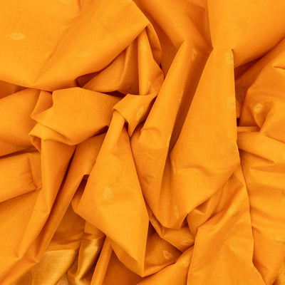 Mustard Venkatagiri Cotton Saree With Floral Buttas