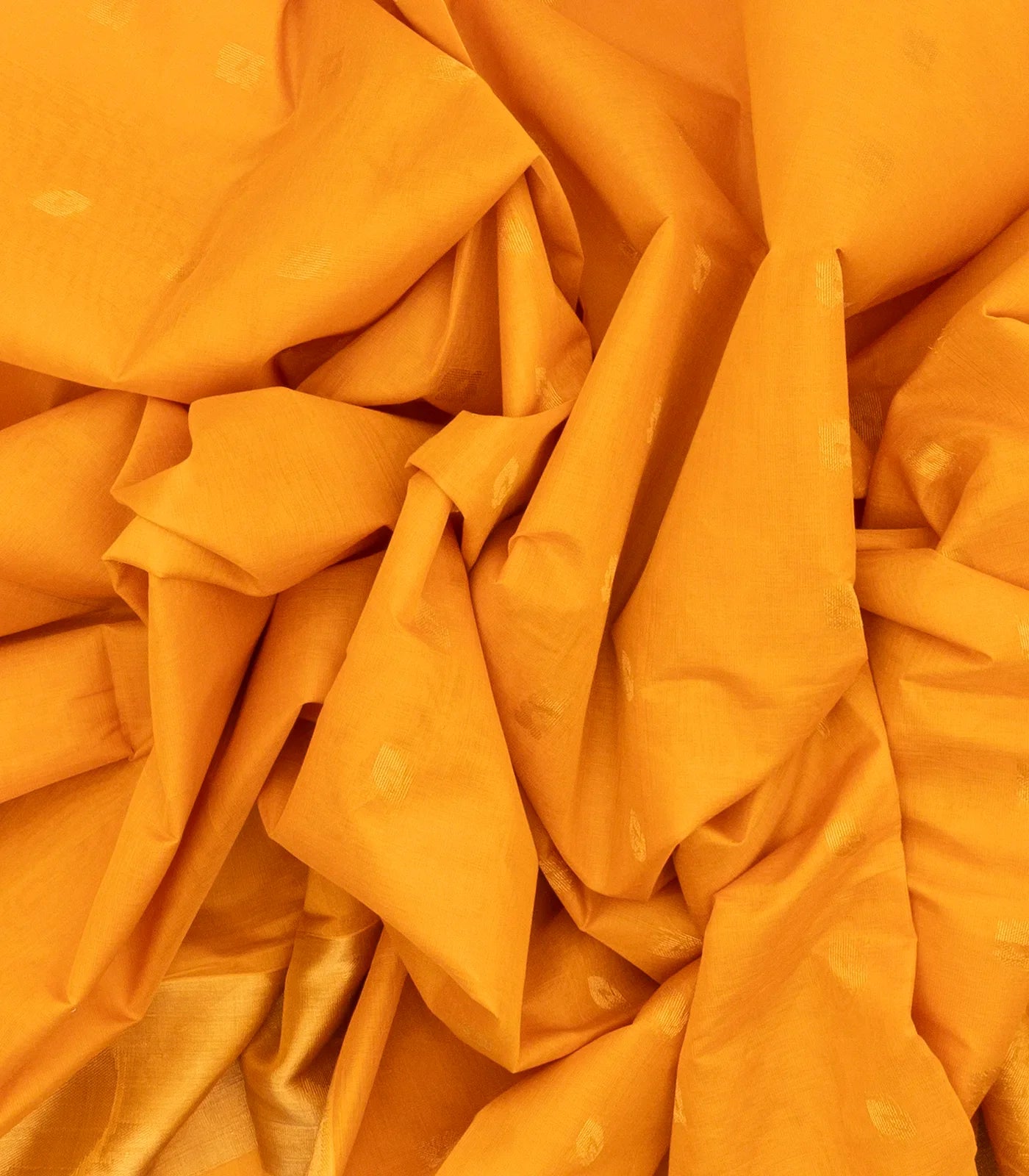 Mustard Venkatagiri Cotton Saree With Floral Buttas
