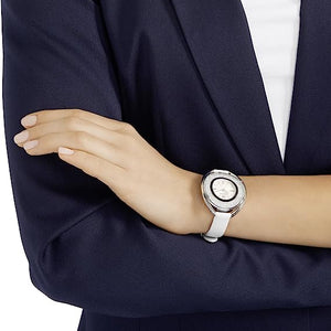 Swarovski Crystalline Oval Silver Dial Women 37mm