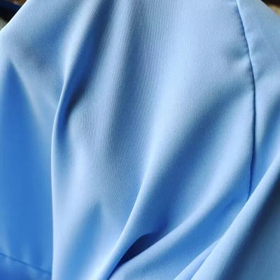Swiss Ruffled Maxi Dress in Blue