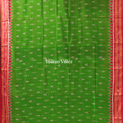 Parrot Green Red  Mayur Chandrika Khandua Silk Saree