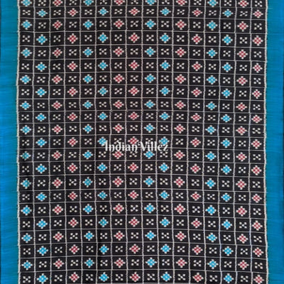 Blue Black Body Odisha Handloom Pasapali Silk Saree
