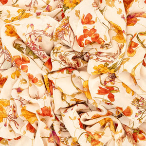 White Woven Digital Printed Georgette Silk Saree With Floral Motifs