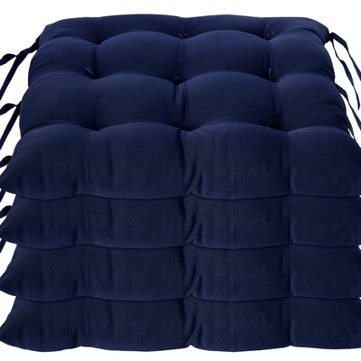 Kuber Industries Microfiber Chair Pad|Chair Cushion Pad for Office, Home|Sitting Cushion|Seat Cushion for Chair (Navy Blue)