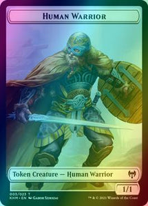 Angel Warrior Token (02) // Human Warrior Token (03) [Kaldheim Tokens] [Foil]