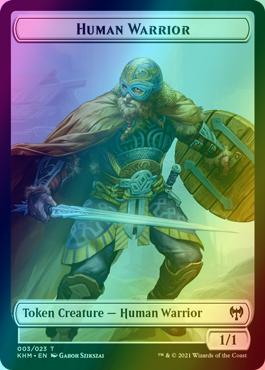 Angel Warrior Token (02) // Human Warrior Token (03) [Kaldheim Tokens] [Foil]