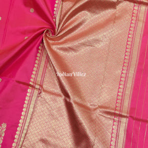Pink Designer Pure Banarasi Katan Silk Saree