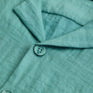 Turquoise Box Fit Linen Blend Shirt