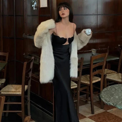 Dary Holiday Statement Satin Maxi Dress