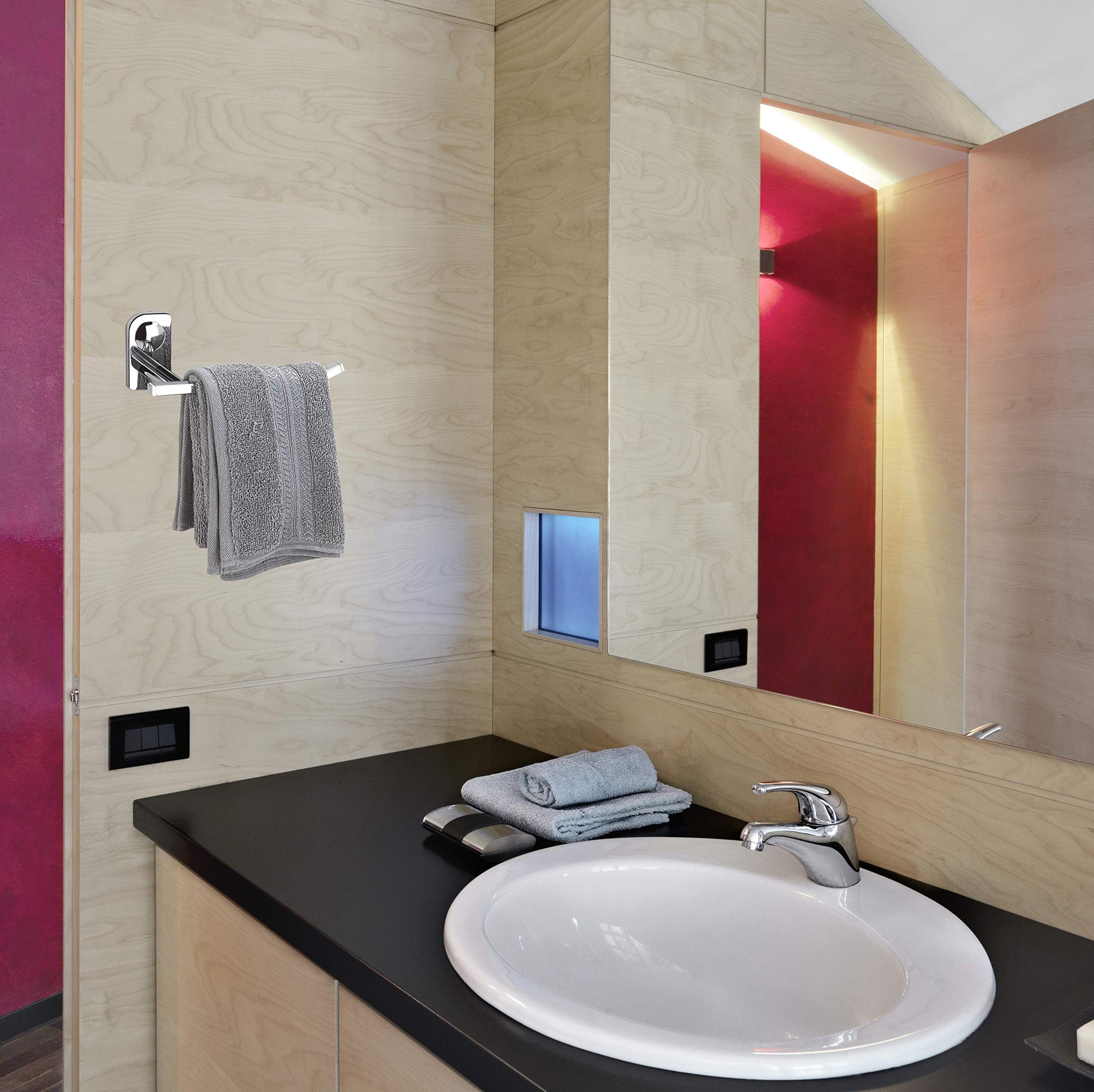 Plantex Stainless Steel Hand Towel Hanger/Towel Ring for Wash Basin/Towel Hanger/Holder/Bathroom Accessories (Chrome - Pack of 2) Dream