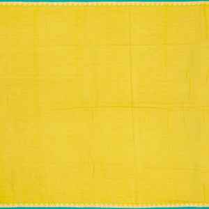 Lime Green Handloom Bengal Cotton Saree With Mango Buttas