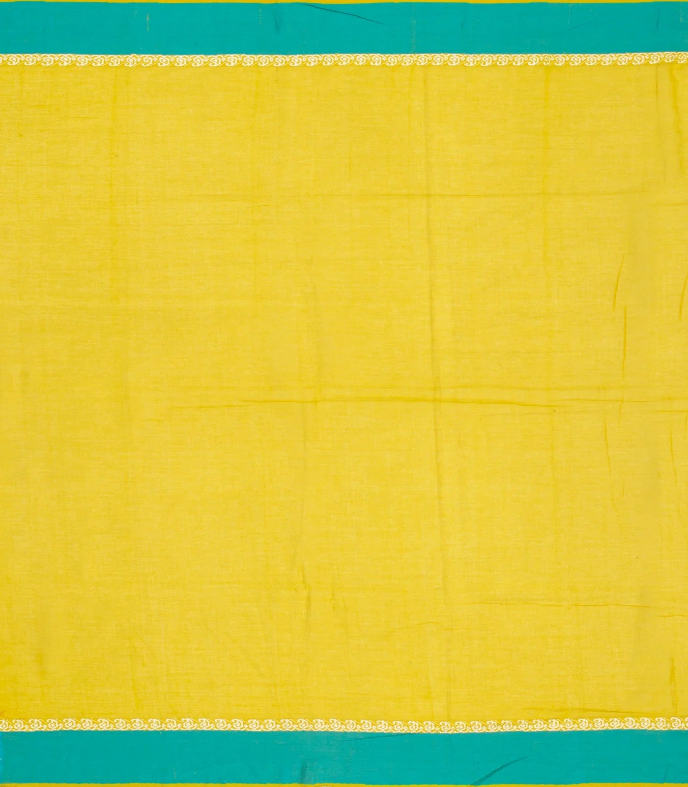 Lime Green Handloom Bengal Cotton Saree With Mango Buttas