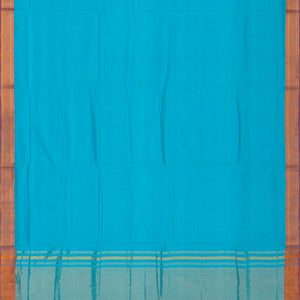 Light Blue Mangalagiri Cotton Saree With Contrast Border