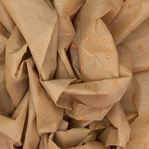 Taupe Handloom Bengal Cotton Saree With Diamond Buttas