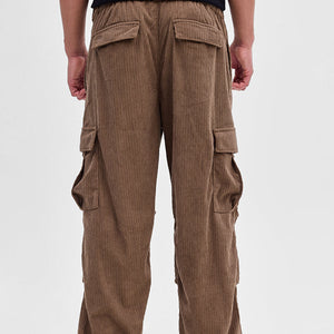 Brown Corduroy Baggy Fit Cargo