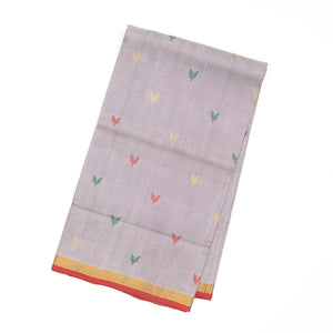 Grey Handloom Uppada Silk Saree With Floral Buttas