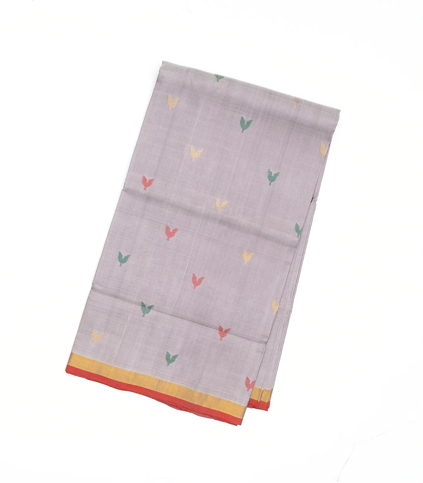 Grey Handloom Uppada Silk Saree With Floral Buttas