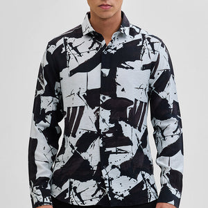 Black Textured Abstract Shirt