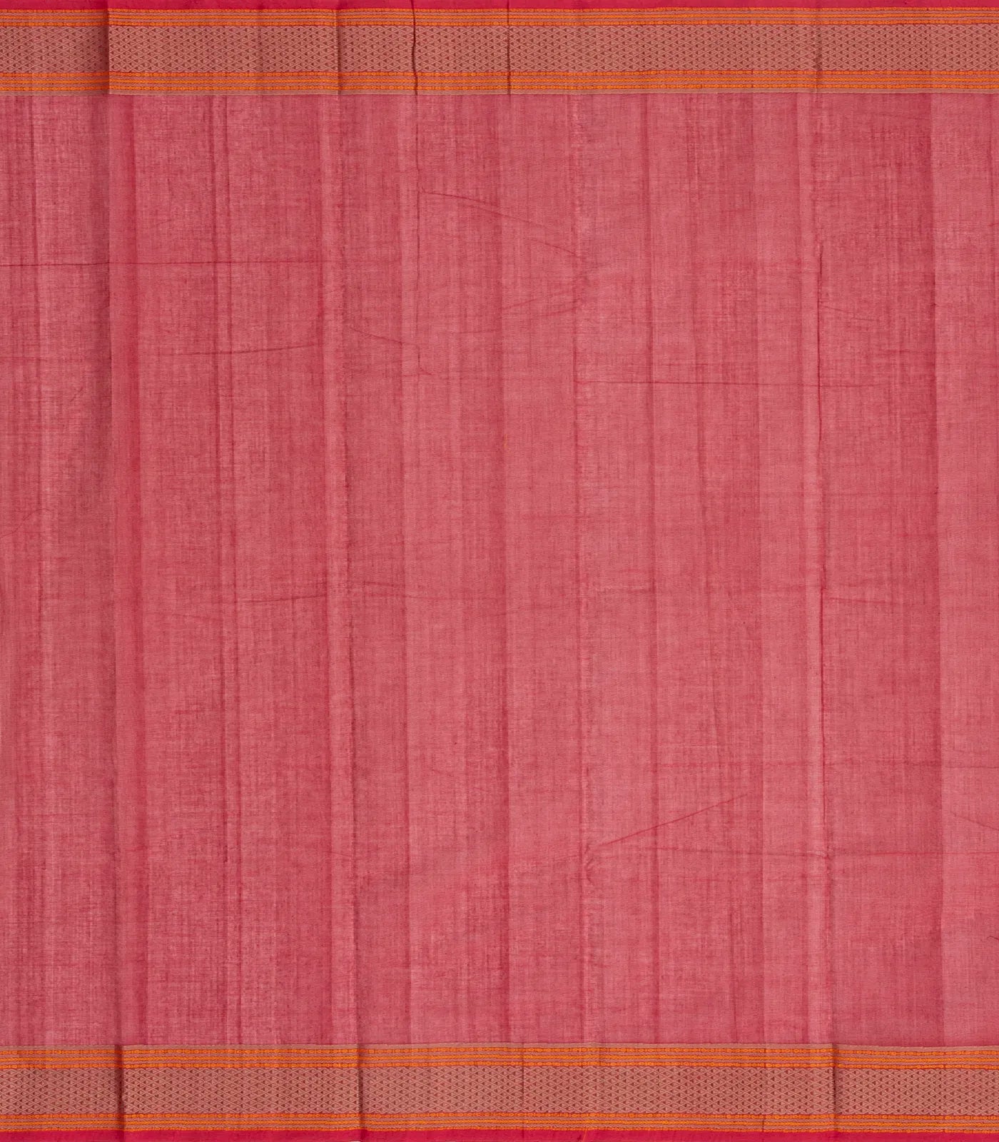 Red Handloom Kanchi Cotton Saree With Diamond Motifs