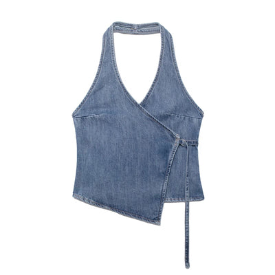 Fiyo Denim Knot Up Tops