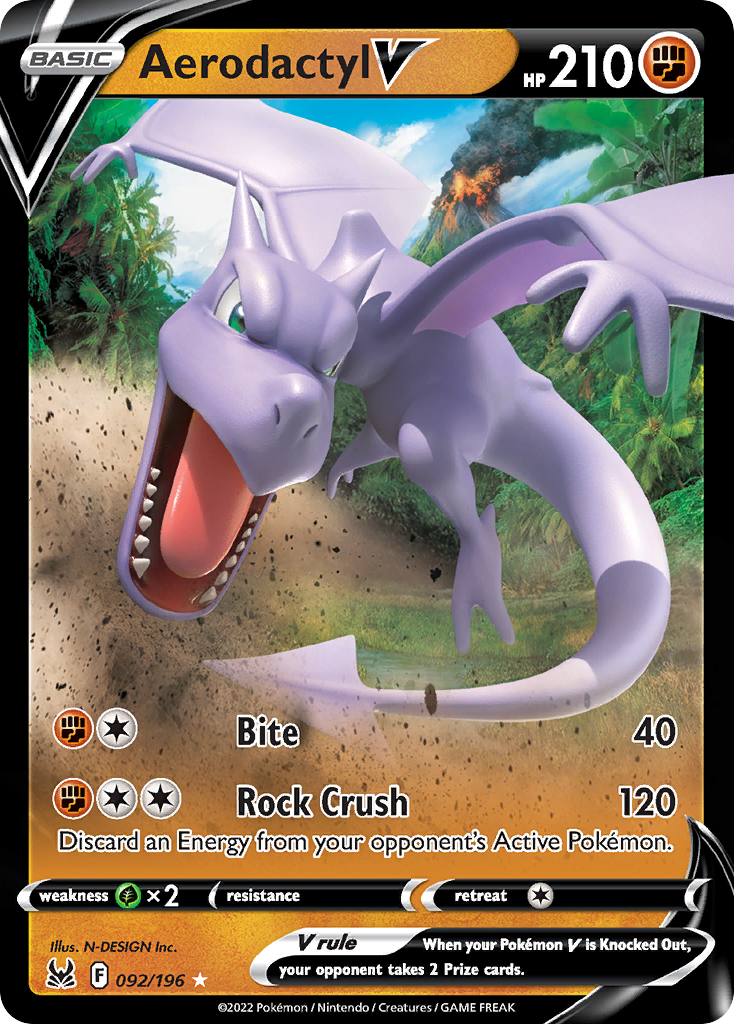 Aerodactyl V - 092/196 - Rare Holo V