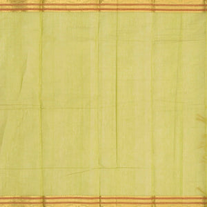 Cardamom Green Handloom Kanchi Cotton Saree With Checks & Kamalam Motifs