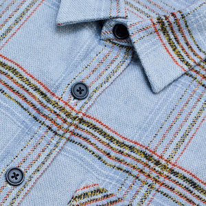 Light Blue Double Pocket Flannel Overshirt