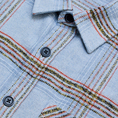 Light Blue Double Pocket Flannel Overshirt