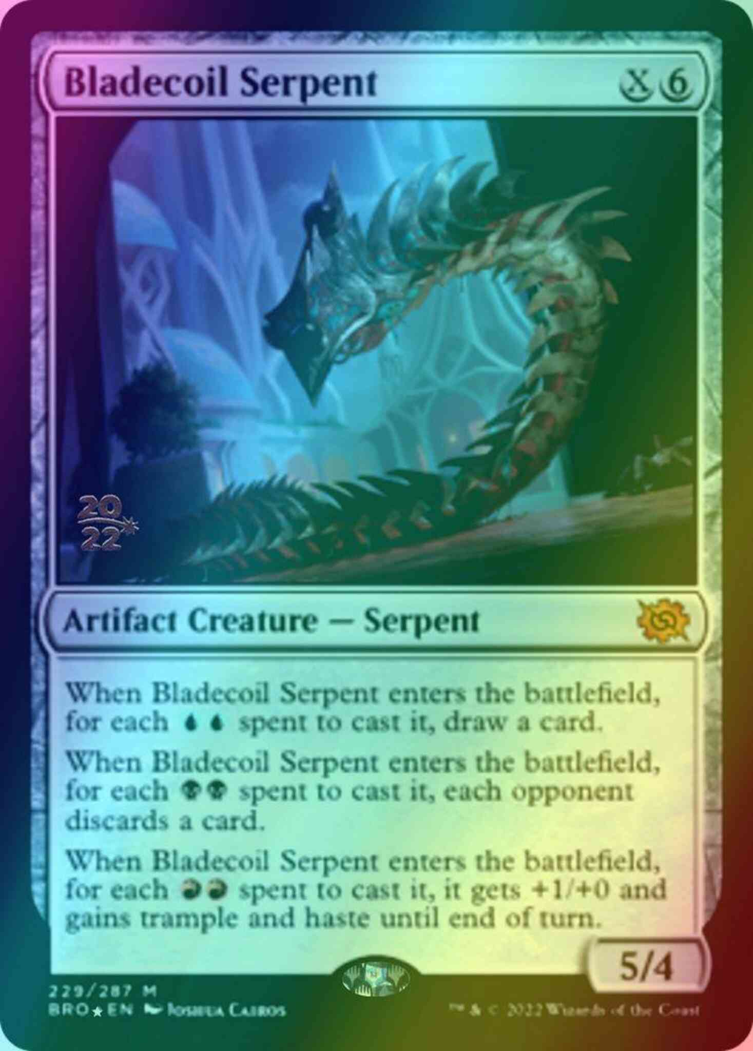 Bladecoil Serpent [229s] [Prerelease] [The Brothers' War: Promos] [Foil]