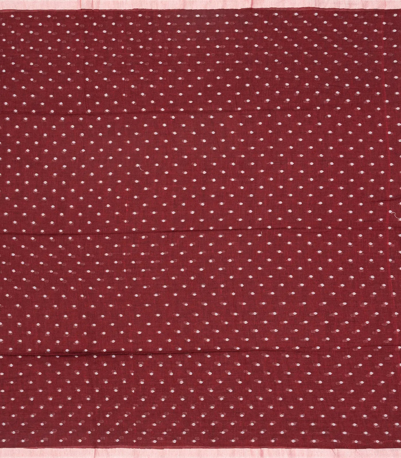 Maroon Bengal Cotton Saree With Coin Motifs