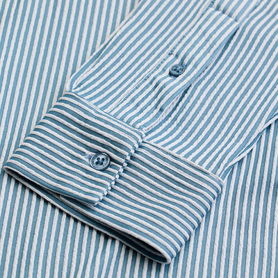 Blue Stripes Slim Fit Stretch Shirt