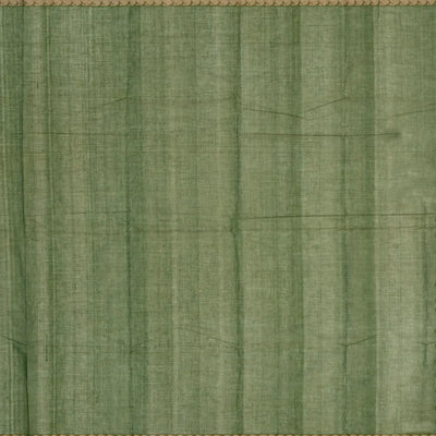 Leafy Green Handloom Kanchi Cotton Saree With Diamond Motifs