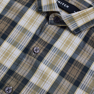 Khaki Checks Slim Fit Shirt
