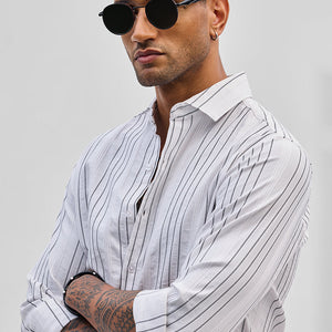 White Stripes Slim Fit Shirt