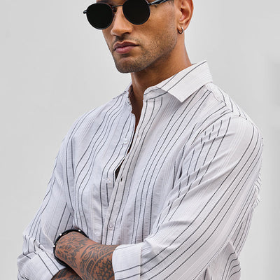 White Stripes Slim Fit Shirt