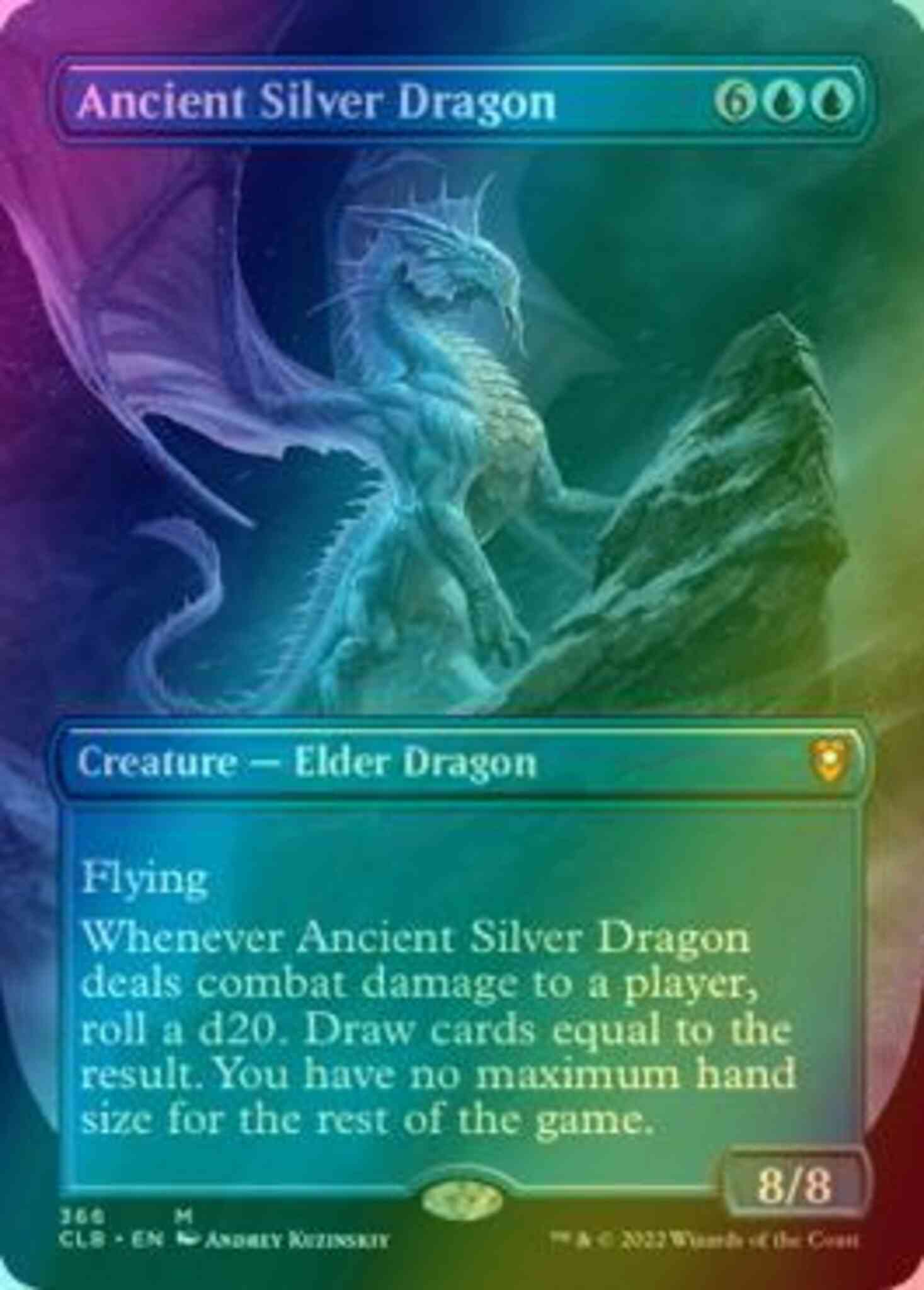 Ancient Silver Dragon [366] [Borderless] [Commander Legends: Battle for Baldur's Gate] [Foil]