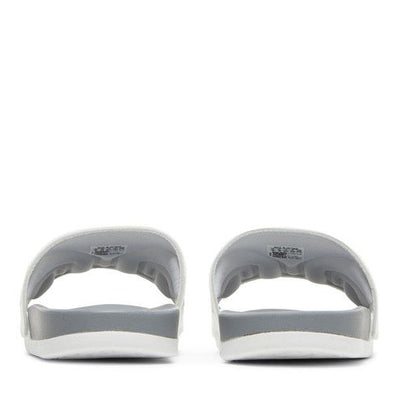 adidas Adilette Comfort Slides Cloud White Core Black Grey Three