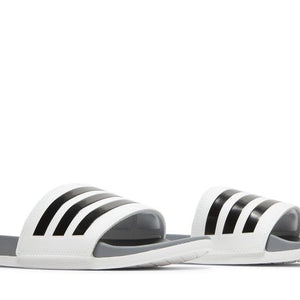 adidas Adilette Comfort Slides Cloud White Core Black Grey Three